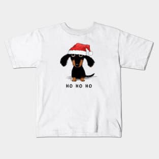 Dachshund Christmas | Cute Dog Santa | Holiday Xmas Kids T-Shirt